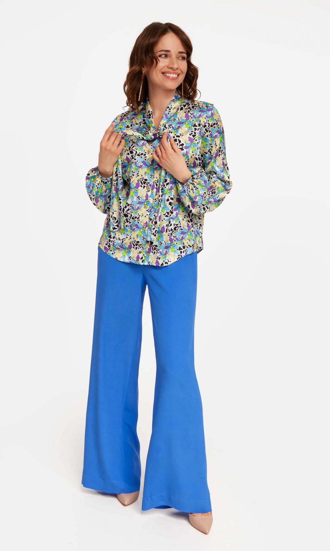 MILENA shirt - with blue accents